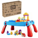 fisher price MEGA BLOKS First Builders Build ??n Learn Table Block Toy With Storage (30 Pieces) For Toddler