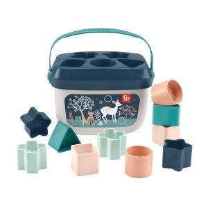 fisher price Fisher-Price Baby's First Blocks Infant Shape-Sorting Toy, Navy Fawn, Set Of 10
