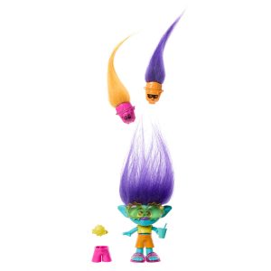 fisher price Dreamworks Trolls Band Together Hair Pops Branch Small Doll & Accessories, Toys inspired By The Movie