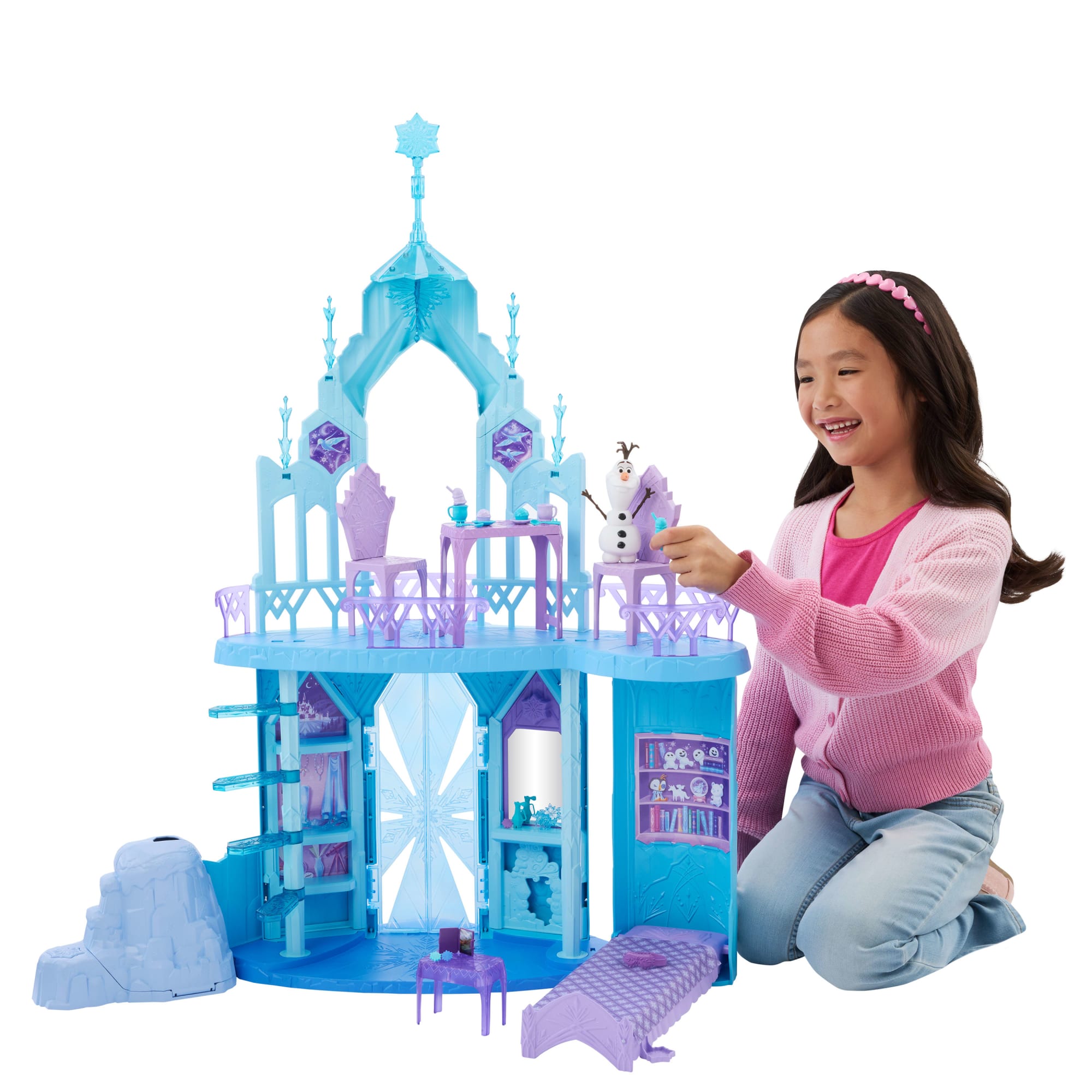 fisher price Coffret de Jeu Palais de Glace D??Elsa Inspir?? du Film La Reine des Neiges de Disney Avec Figurine Olaf, 5Espaces de Jeu et 21Accessoires