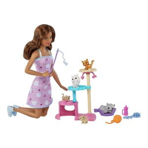 fisher price Barbie Kitty Condo Doll And Pets With Accessories, Toy For 3 Year Olds & Up
