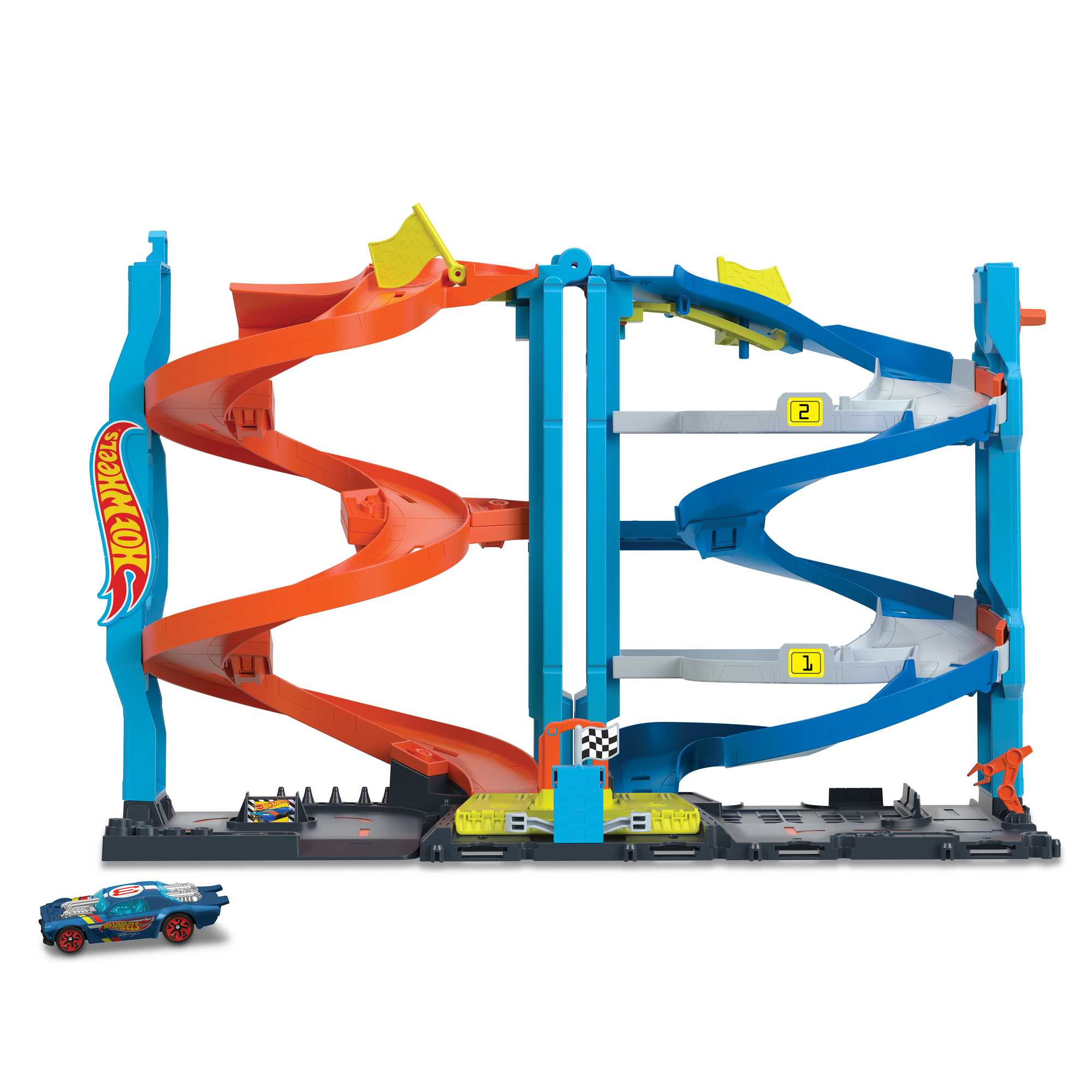 fisher price Hot Wheels City Pista de Brinquedo Torre de Corridas com Altura Dupla