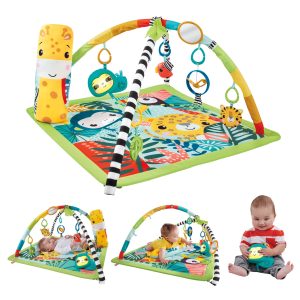 fisher price Fisher-Price 3-in-1 Baby & Toddler Gym, Baby Play Mat & Sensory Toys For Tummy Time, Rainforest