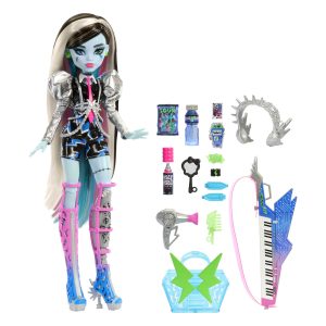 fisher price Monster High Doll, Amped Up Frankie Stein Rockstar With Instrument And Accessories