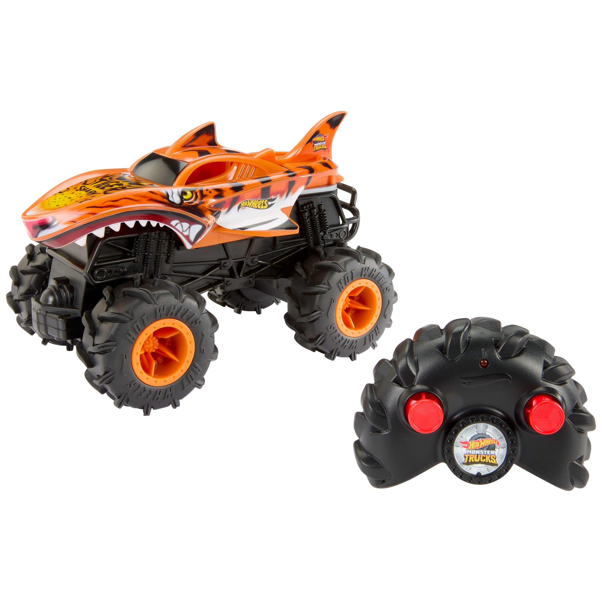fisher price Hot Wheels Monster Trucks T??l??guid?? Hw Tiger Shark Rc, ??chelle1:24