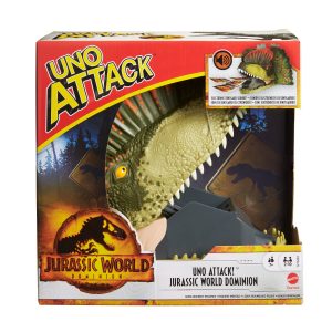 fisher price UNO Attack Jurassic World Dominion Card Game With Dinosaur Card Launcher