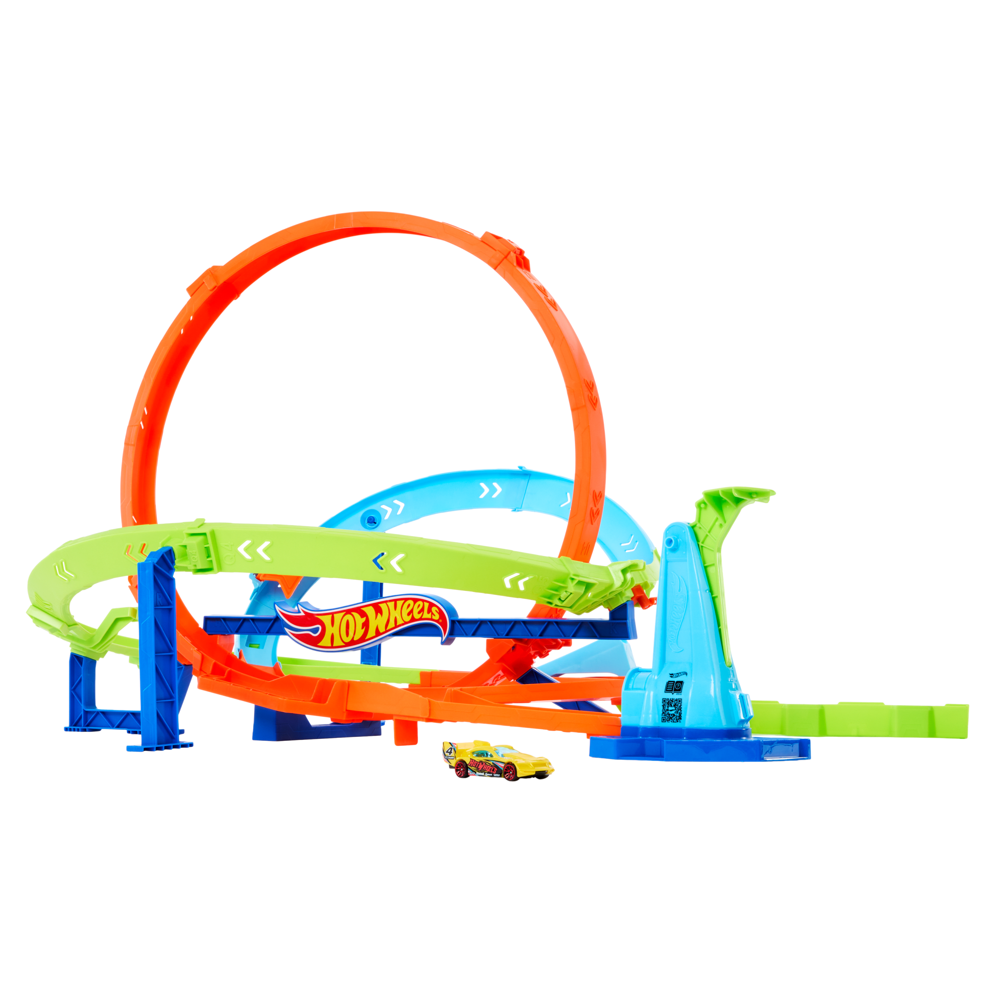 fisher price Hot Wheels Action Loop Cyclone Challenge Track Set With 1:64 Scale Toy Car, Easy Storage