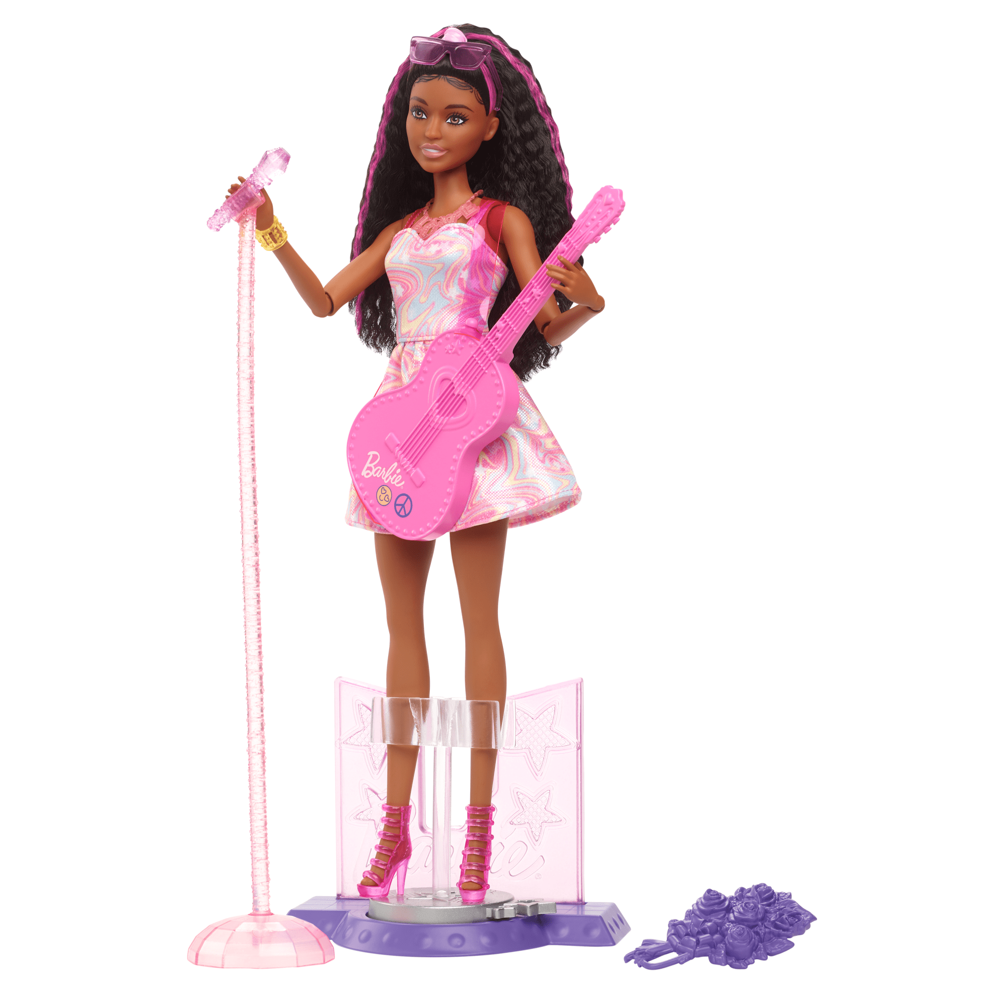 fisher price Barbie Pop Star Doll with Brown Hair & Pink Guitar