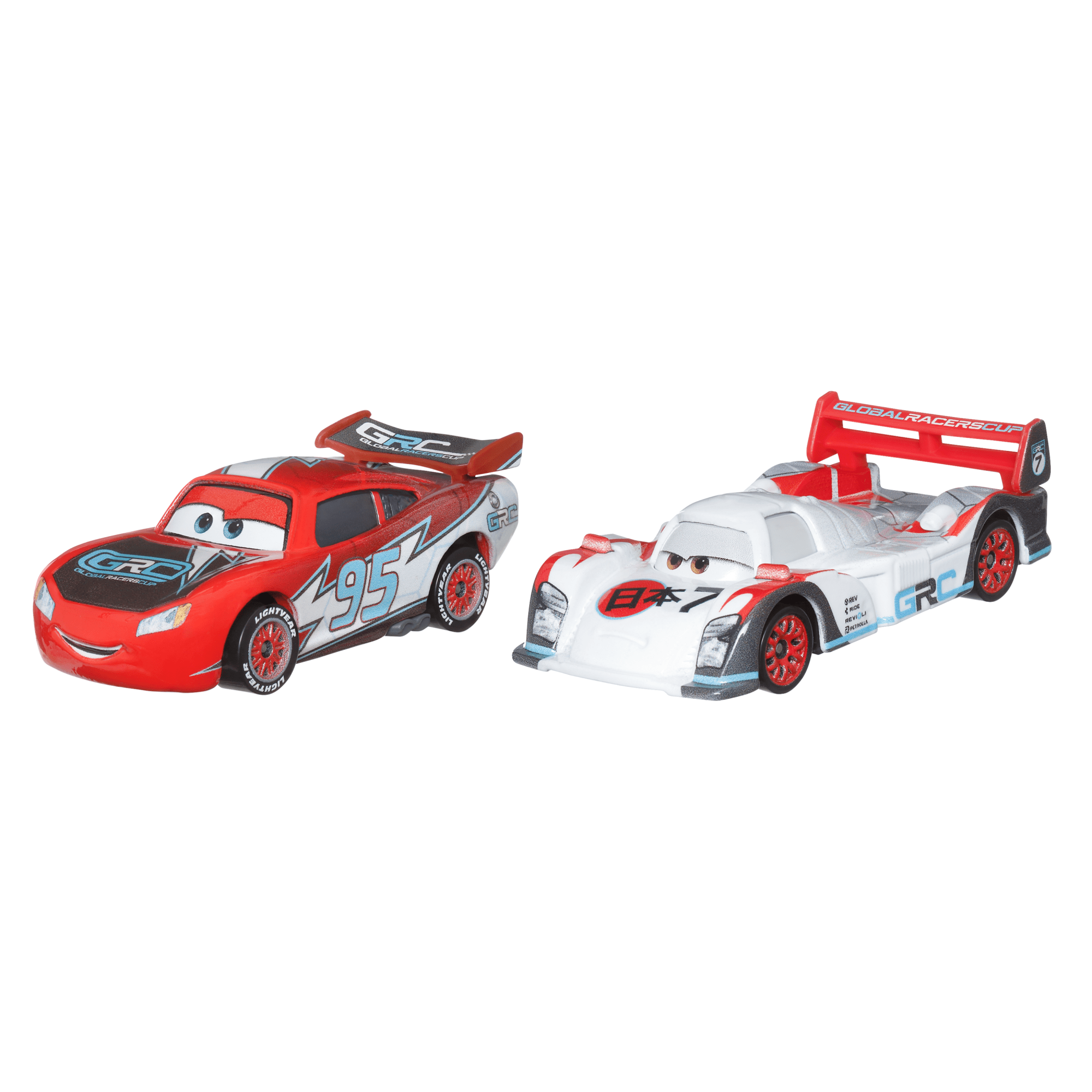 fisher price Cars de Disney y Pixar Diecast Veh??culo de Juguete Paquete de 2 Shu Todoroki GRC & Rayo Mcqueen GRC